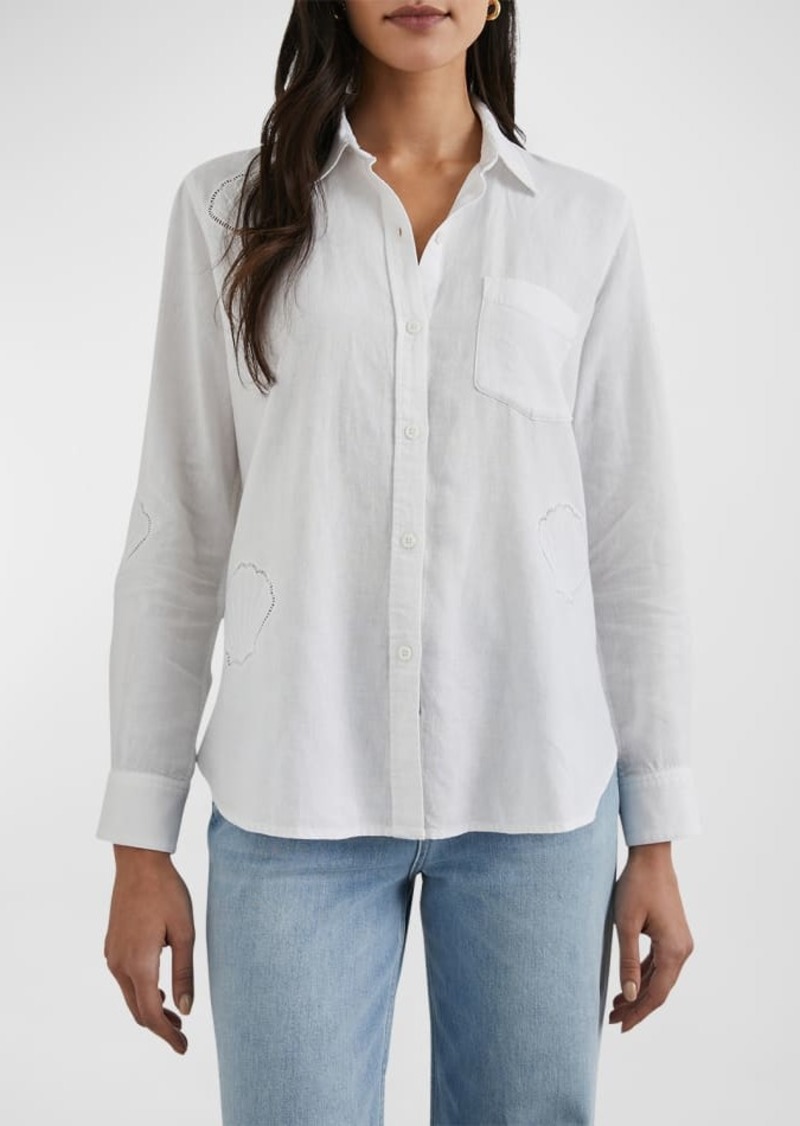 Rails Charli Seashell Cutout Button-Front Shirt