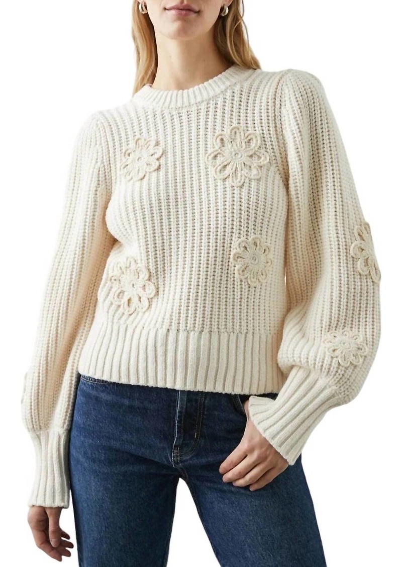 Rails Crochet Daisy Sweater In Ivory