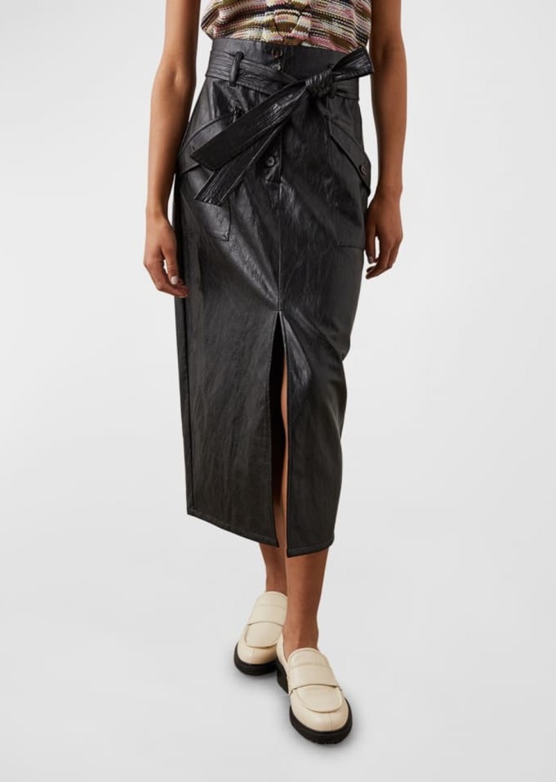 Rails Edem Crinkled Faux Leather Midi Skirt 