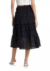 Rails Gail Embroidered Cotton Midi-Skirt