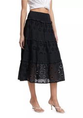 Rails Gail Embroidered Cotton Midi-Skirt