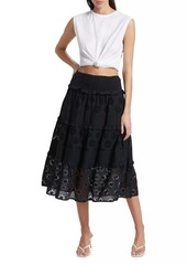 Rails Gail Embroidered Cotton Midi-Skirt