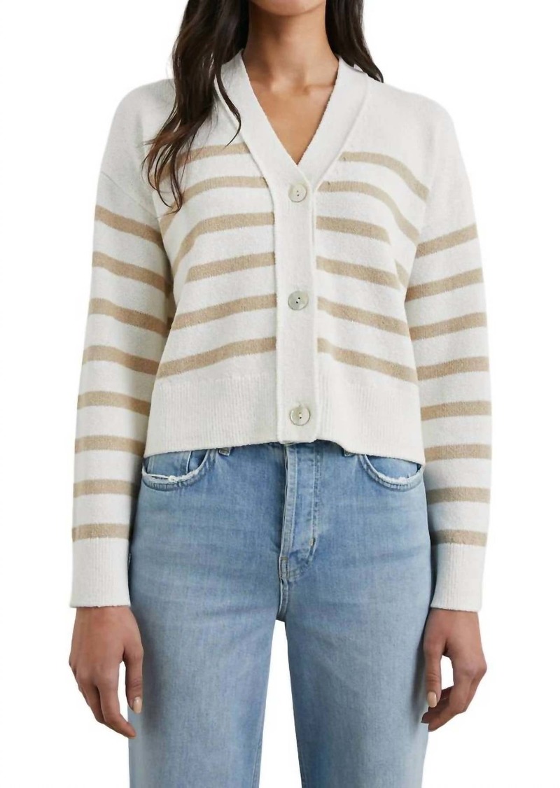 Rails Geneva Cardigan In Sand Stripe