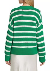 Rails Geneva Striped Cotton Pointelle Cardigan