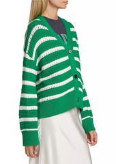 Rails Geneva Striped Cotton Pointelle Cardigan