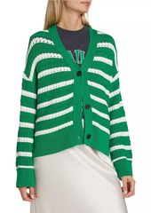 Rails Geneva Striped Cotton Pointelle Cardigan