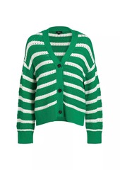 Rails Geneva Striped Cotton Pointelle Cardigan