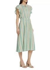 Rails Iona Striped Linen-Blend Midi-Dress