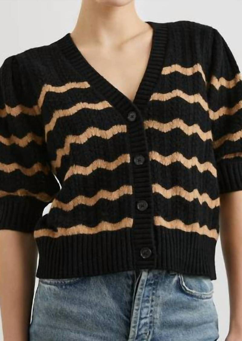 Rails Isla Cardigan In Black Camel Stripe