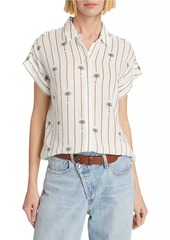 Rails Jamie Striped Button-Front Top