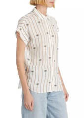 Rails Jamie Striped Button-Front Top