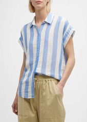 Rails Jamie Striped Gauze Button-Front Shirt 