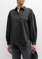 Rails Janae Balloon-Sleeve Button-Front Shirt 