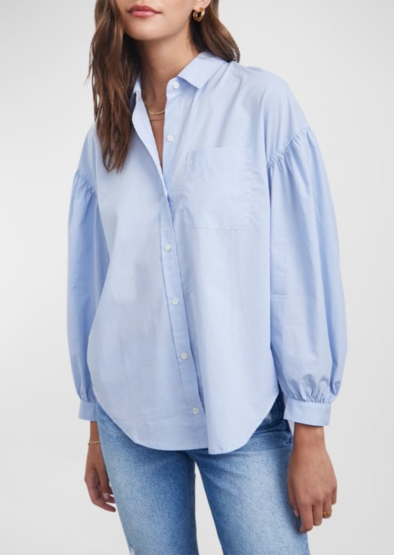 Rails Janae Shirred Button-Front Shirt