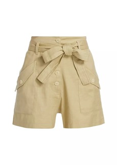 Rails Jasper Belted Linen-Blend Shorts