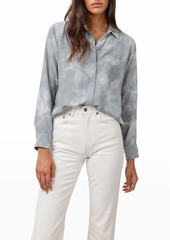Rails Kate Button-Front Silk Shirt