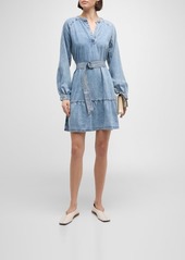 Rails Lila Tiered Faded Denim Mini Dress 