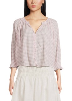 Rails Mariah Check Blouse In Soft Rose