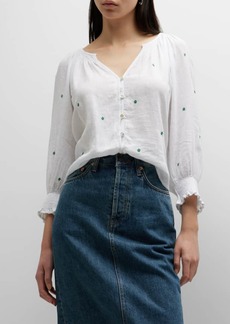 Rails Mariah Floral-Embroidered Blouse