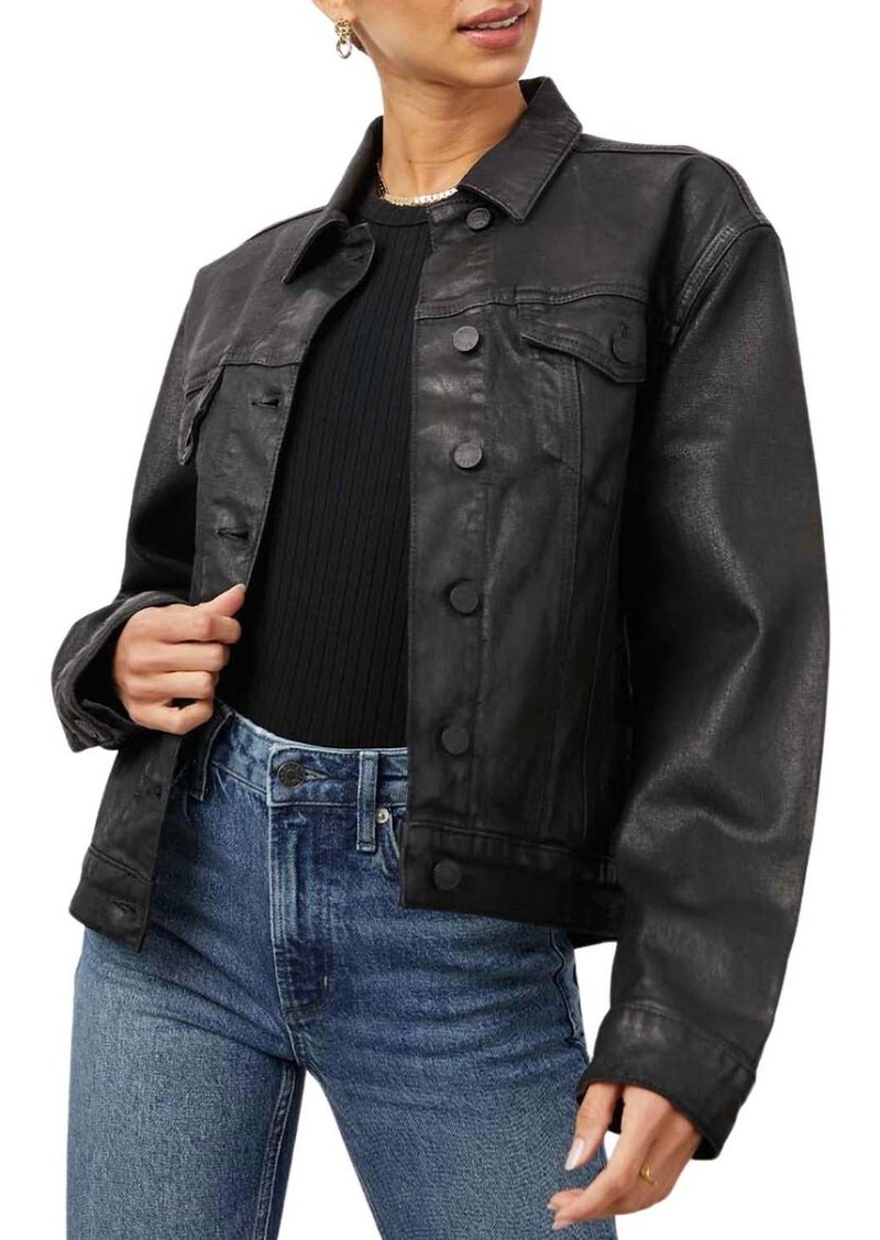 Rails Mulholland Trucker Jacket In Coated Noir