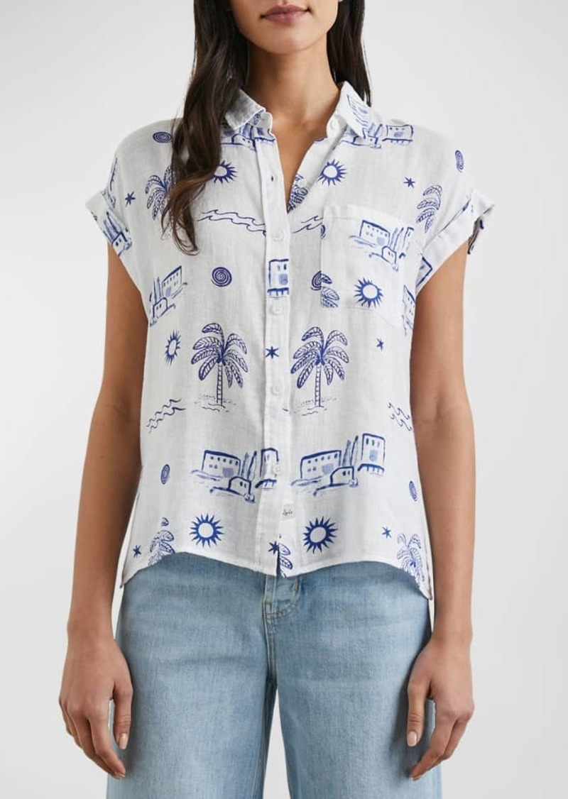 Rails Mykonos Whitney Linen Button-Front Shirt 