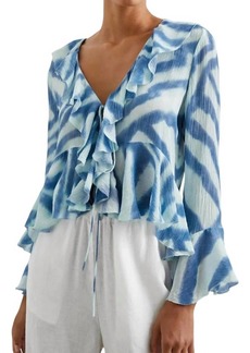 Rails Nicoletta Top In Blue Watercolor Stripes