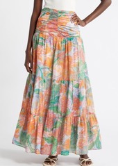 Rails Agatha Floral Tiered Cotton Maxi Skirt
