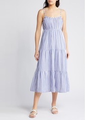 Rails Blakely Stripe Organic Cotton Tiered Midi Sundress