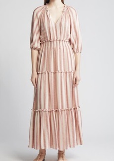 Rails Caterine Stripe Tiered Cotton Blend Maxi Dress
