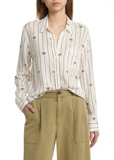 Rails Charli Palm Stripe Linen Blend Button-Up Shirt