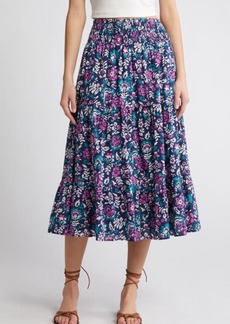 Rails Edina Floral Tiered Cotton Midi Skirt