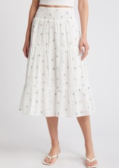 Rails Edina Floral Tiered Cotton Midi Skirt