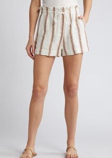Rails Foster Stripe Paperbag Linen Shorts