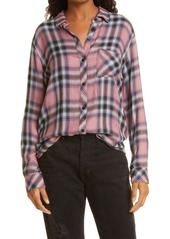 Rails Hunter Plaid Button-Up Shirt in White Anchor Pink at Nordstrom