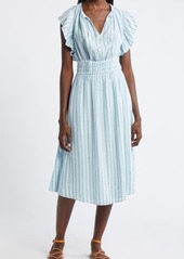 Rails Iona Stripe Linen Blend Midi Dress