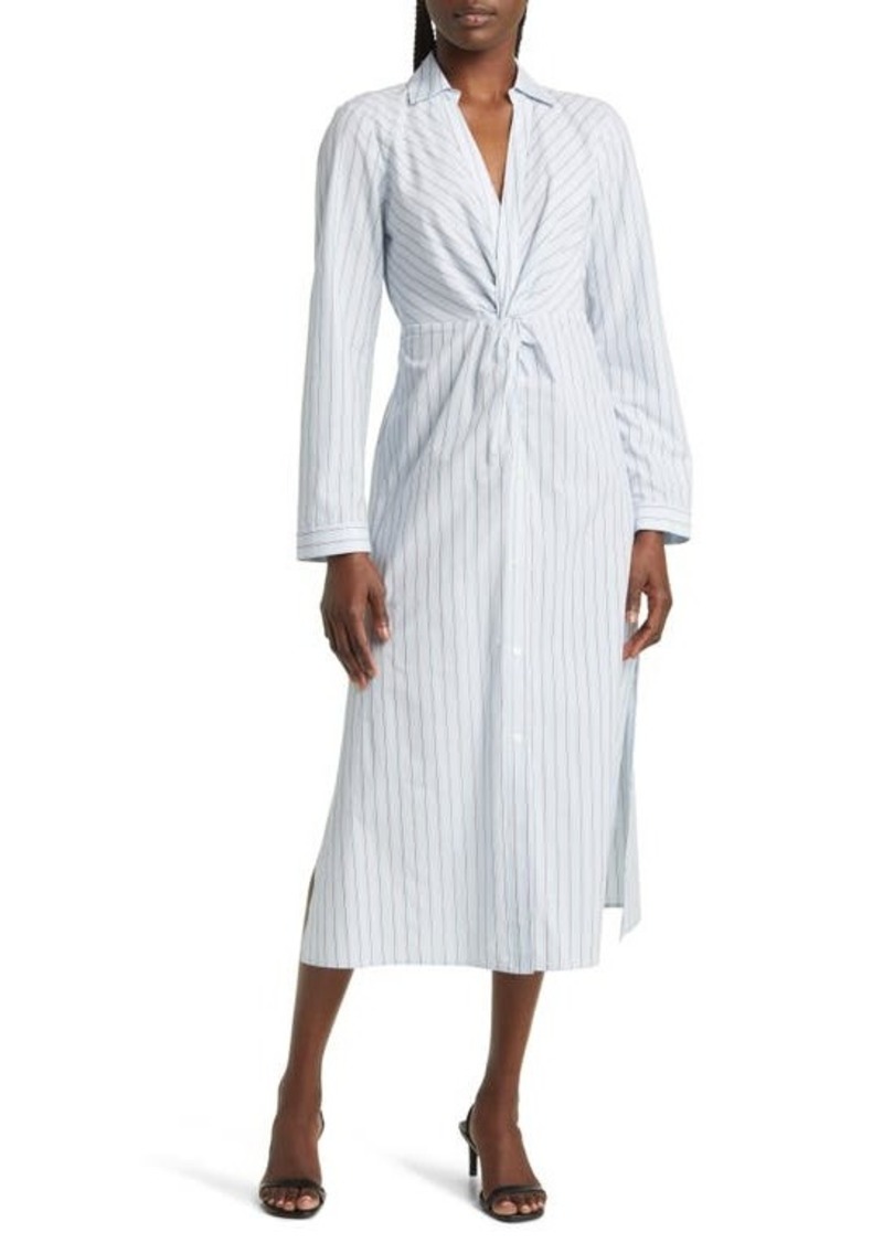 Rails Irie Stripe Long Sleeve Cotton Blend Midi Shirtdress