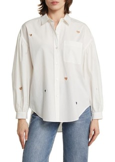 Rails Janae Eyelet Hearts Cotton Blend Button-Up Shirt