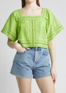 Rails Laine Embroidered Eyelet Cotton Crop Top