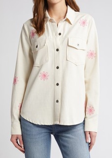 Rails Loren Floral Embroidered Button-Up Twill Shirt
