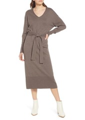 Rails Margot Long Sleeve Sweater Dress in Latte at Nordstrom