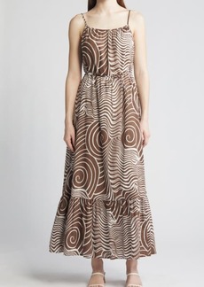 Rails Maris Swirl Print Tiered Cotton Maxi Dress