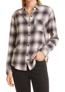 Rails Milo Plaid Button-Up Shirt in Latte Black Shadow at Nordstrom