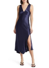 Rails Monique Sleeveless Asymmetric Hem Satin Dress