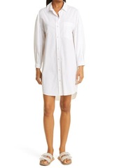 Rails Parson Long Sleeve Cotton Blend Shirtdress in White at Nordstrom