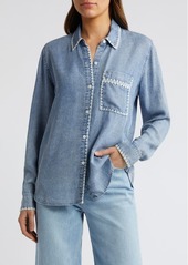 Rails Saya Embroidered Detail Chambray Button-Up Shirt