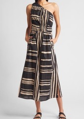 Rails Selani Stripe One-Shoulder Cotton Midi Dress