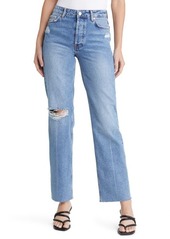 Rails The Topanga Ripped High Waist Straight Leg Jeans in Vintage Sapphire Distress at Nordstrom