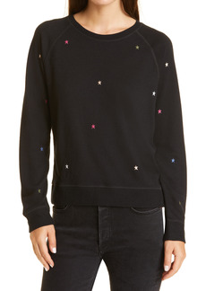 Rails Theo Star Embroidered Sweatshirt in Jet Black Star Embroidery at Nordstrom