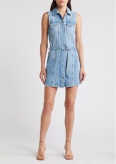 Rails Wilshire Distressed Belted Sleeveless Denim Shirtdress