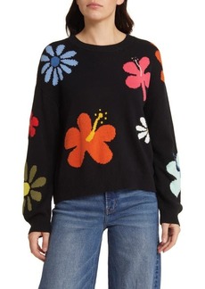 Rails Zoey Floral Intarsia Cotton Blend Sweater